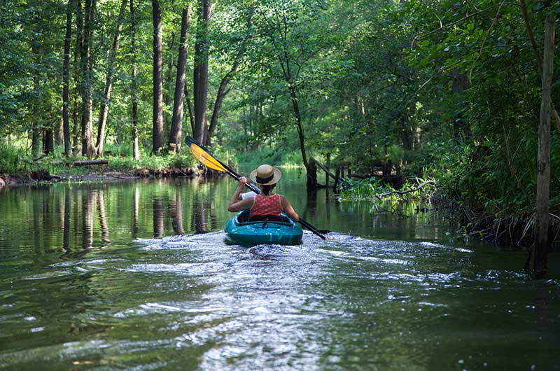 Paddlerin im Spreewald